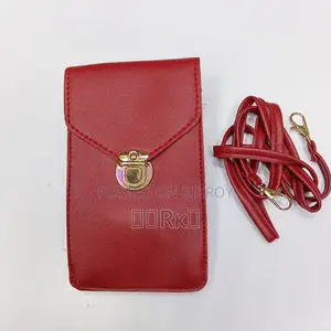 Women's Pu Leather Phone Holder With Neckd)