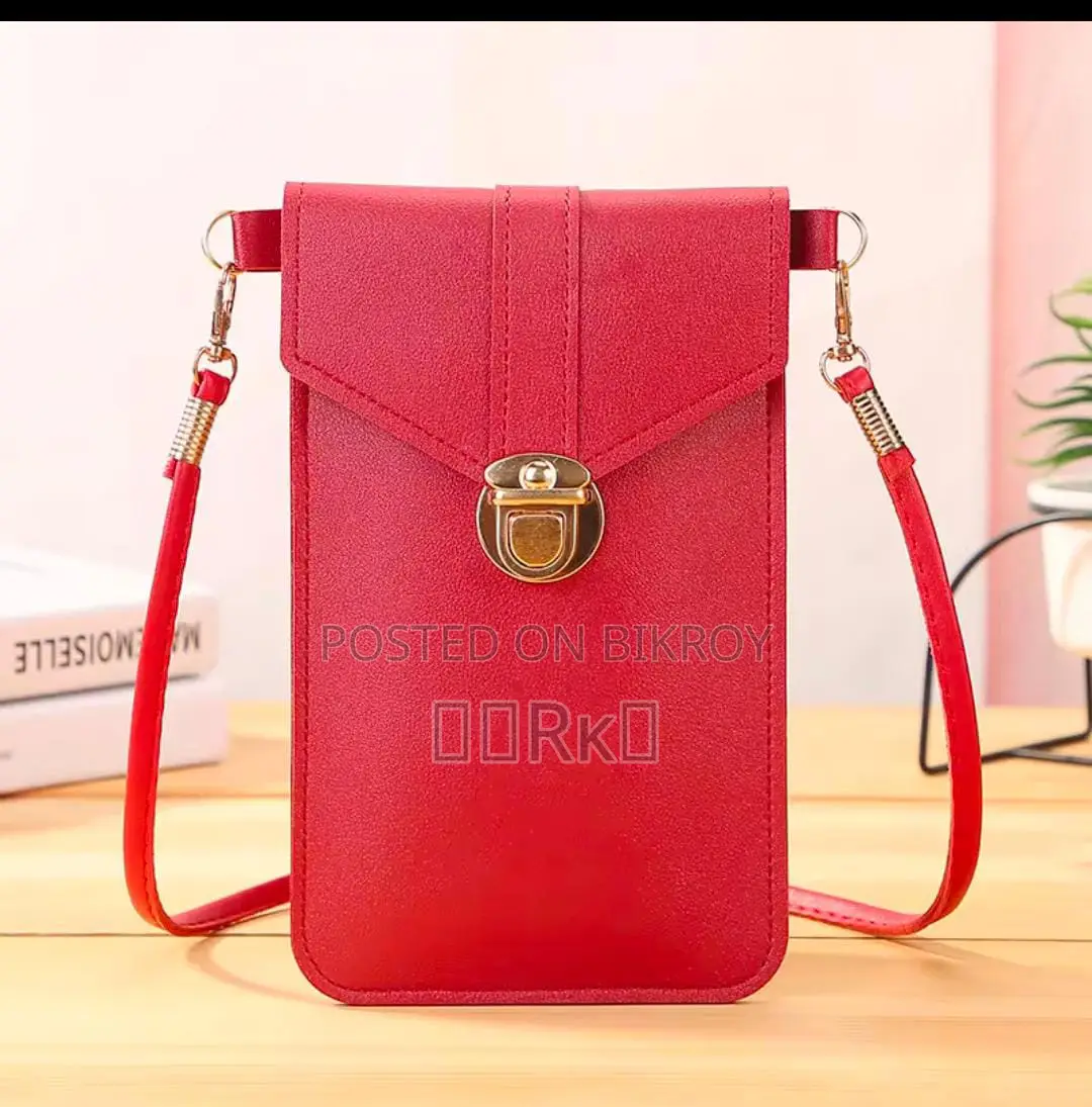 Women's PU Leather Phone Holder With Neck Strap