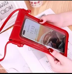 Women's PU Leather Phone Holder With Neck Strap