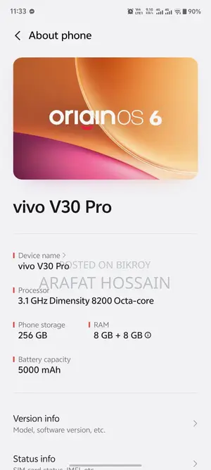 Vivo V30 Pro ` (Used)