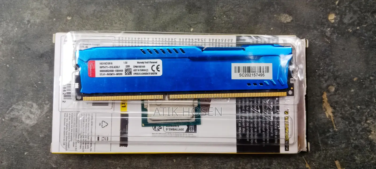 HyperX Fury 8GB 1600MHz DDR3 CL10 DIMM