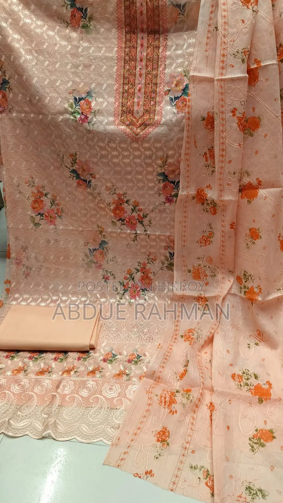 থ্রি-পিস ফুল বডি চিকেন কারি কাজ করা