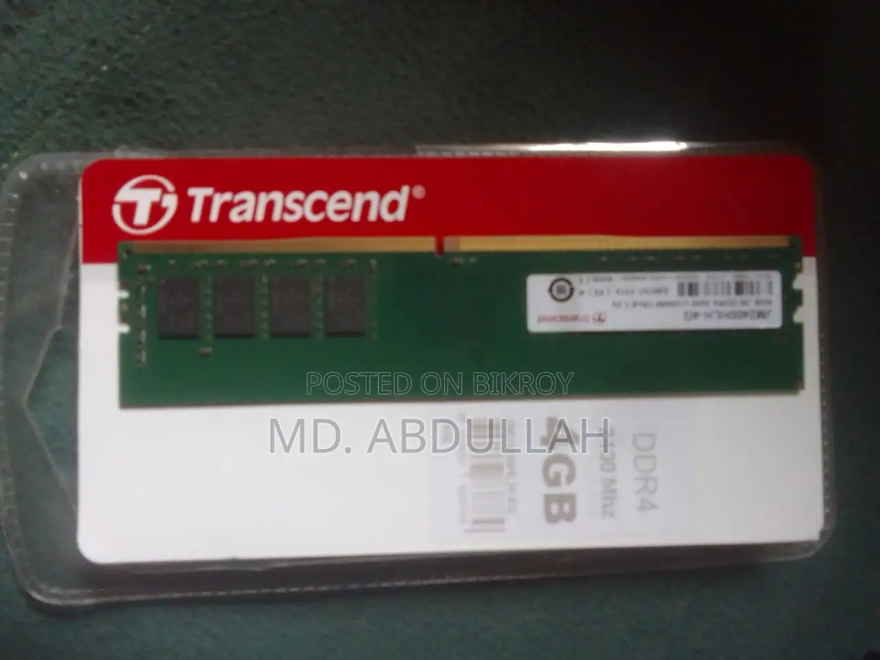 Transcend Ram Ddr4 4gb 2400mhz