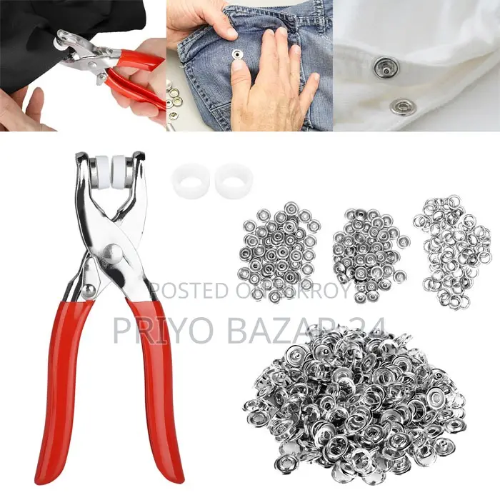 Hand Pressure Pliers for Prong Snap Button 100pcs