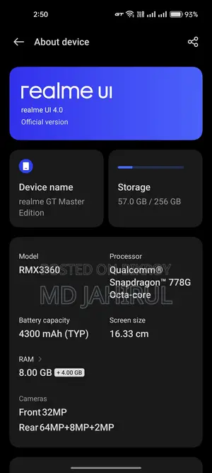 Realme Gt Master Edition 8/256 (Used)