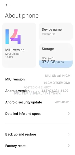 Xiaomi Redmi 10C (4/128) (Used)