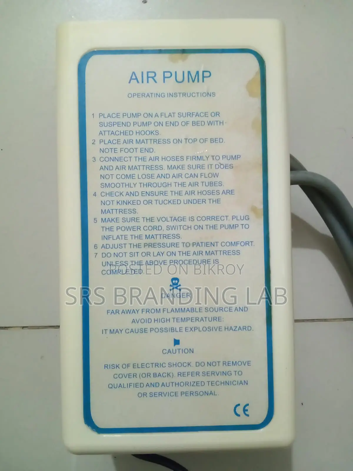Medical Air Bed Pump (mm1 Type) – Patient Use, Running Condition