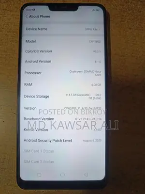 OPPO A3s 6/128 (Used)
