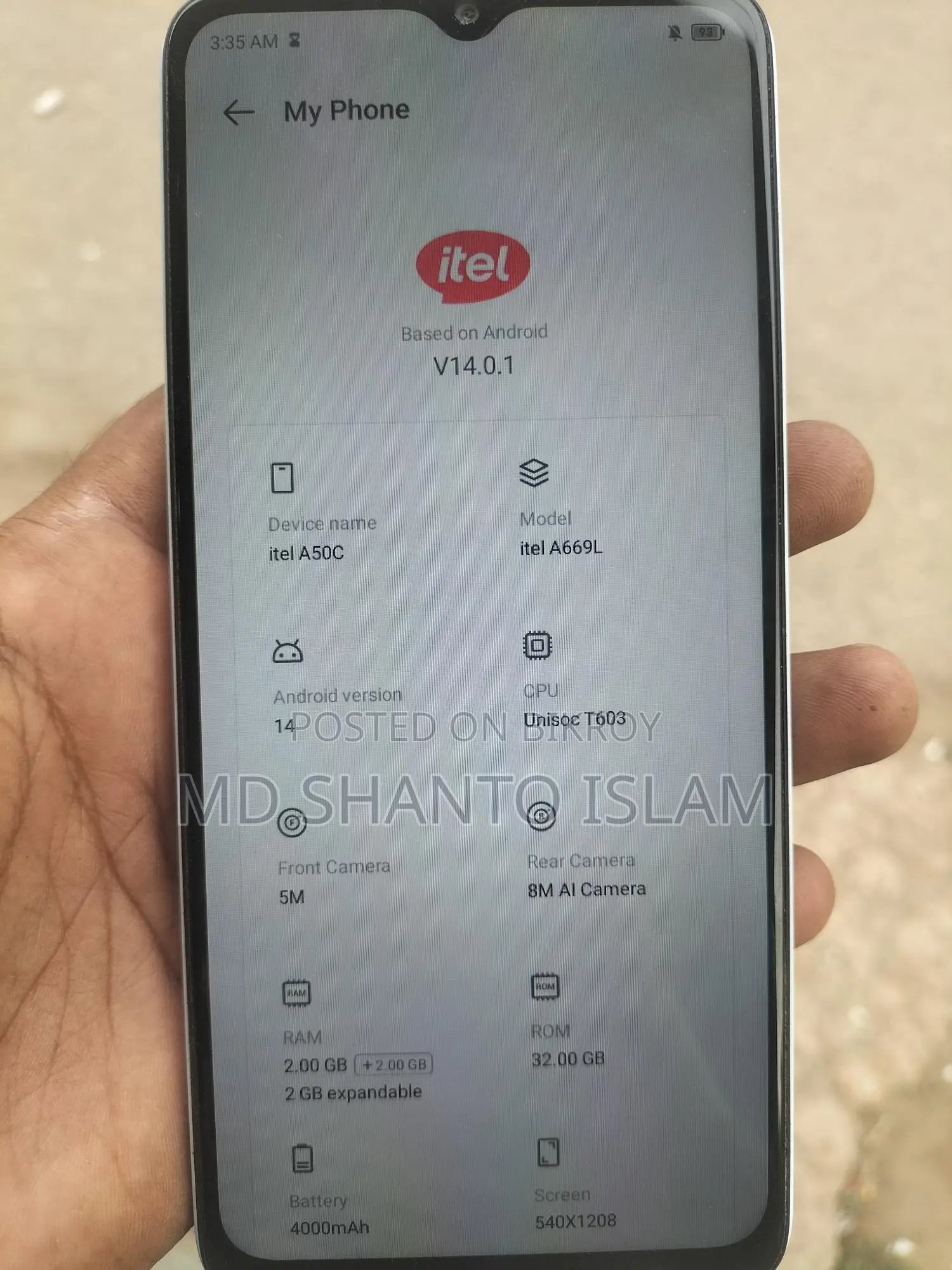 Itel A50c 4/32 (Used)