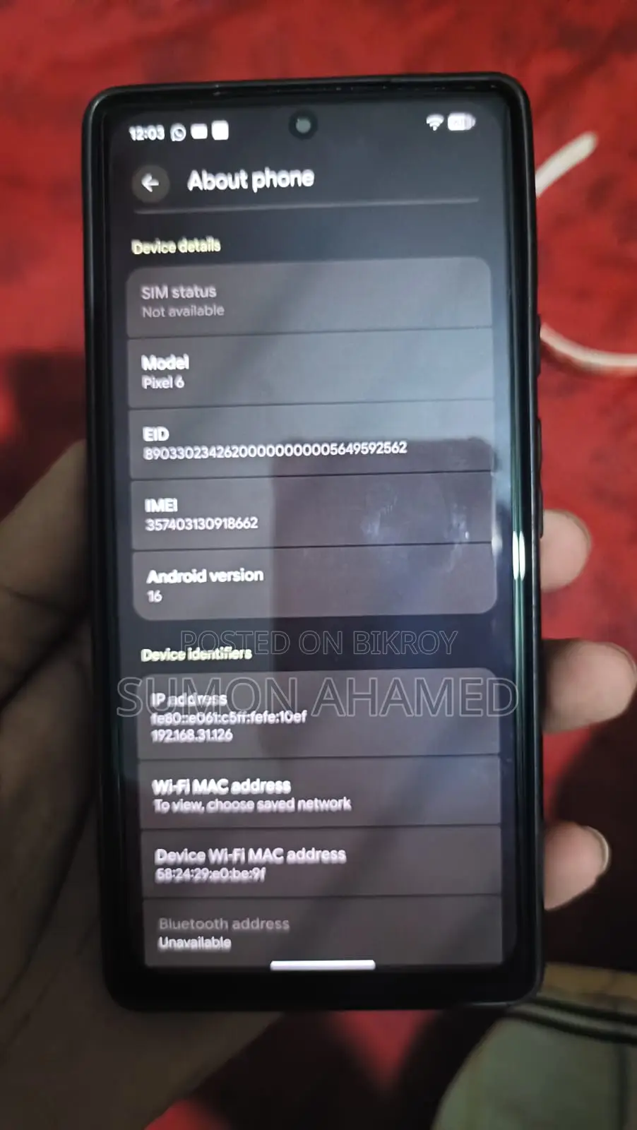 Google Pixel 6 . (Used)