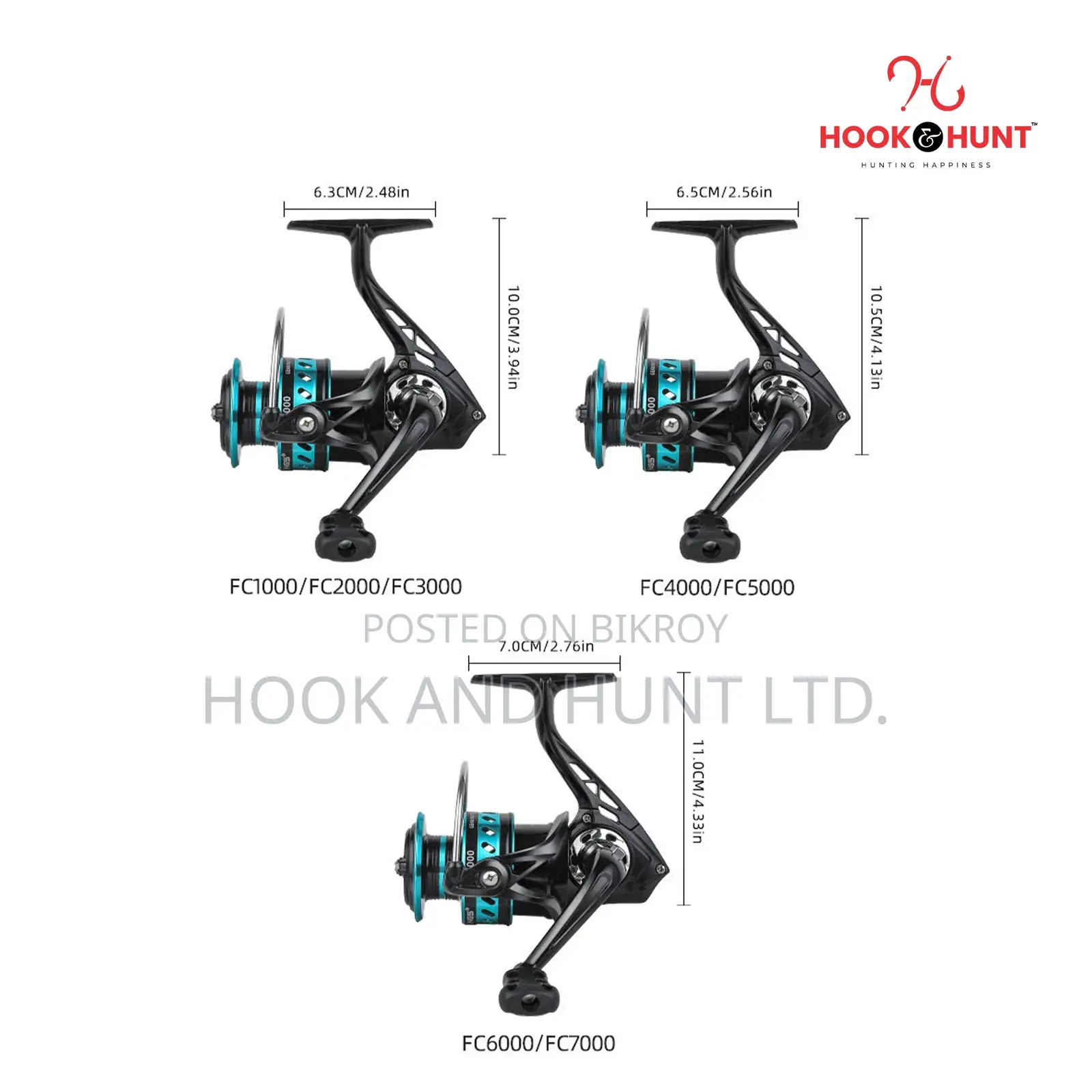 FC Spinning Fishing Reel 1000–7000