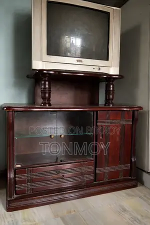 TCL Tv + (বনশ্রী ব্র্যান্ডের ফার্নিচার) Wooden Trolley for Sale