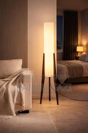 Premium Wooden Floor Lamp Mahogany