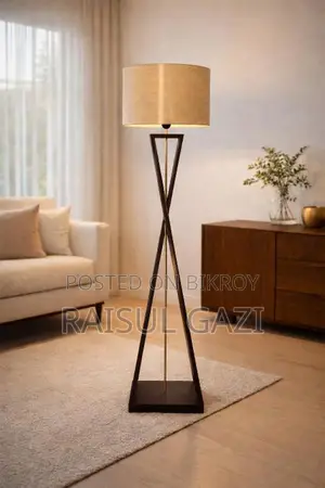 Premium Wooden Floor Lamp Mahogany