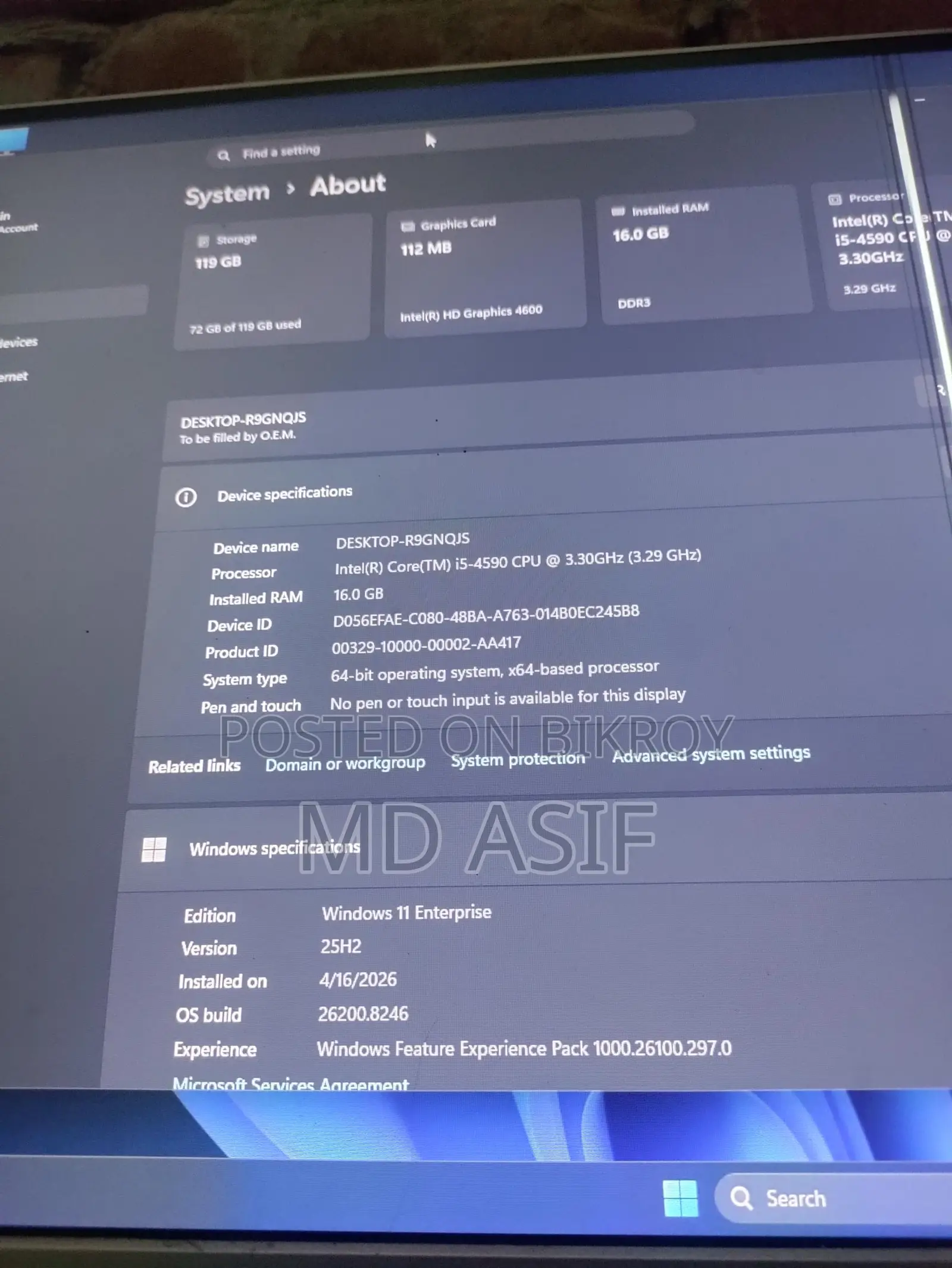 i5 4th gen 16 GB RAM