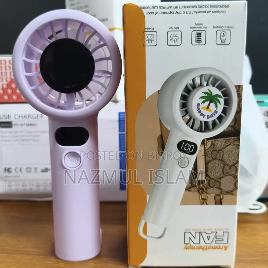 Rechargeable 5-inches Folding fan HCZ21 Green colour