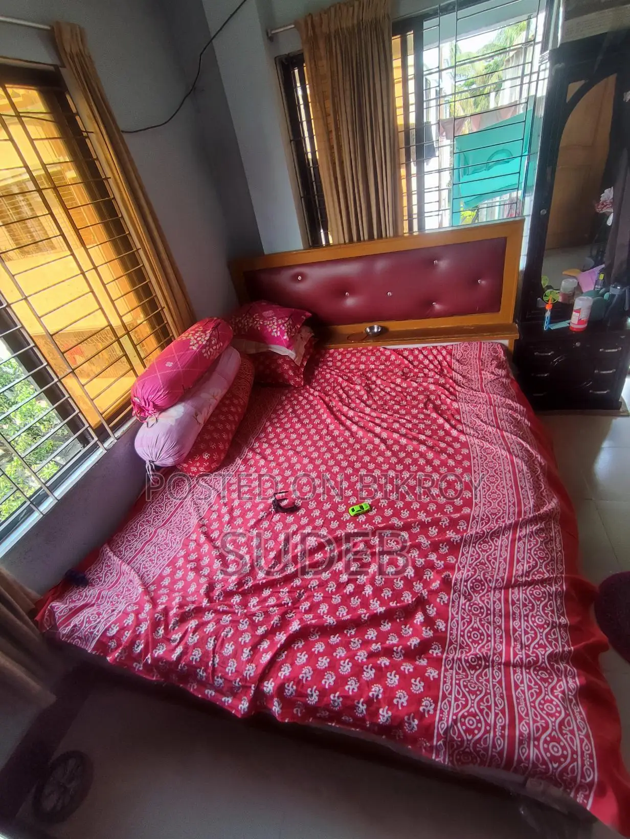 Sturdy Wooden Bed for Sale
