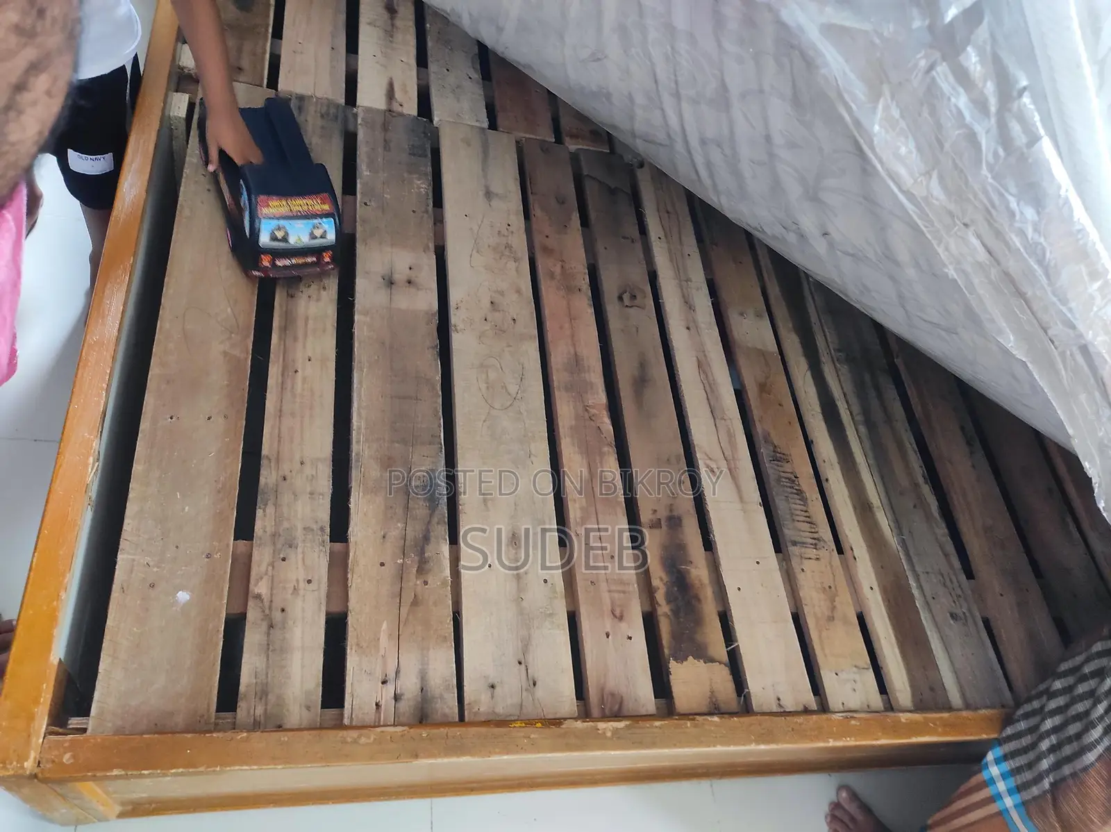 Sturdy Wooden Bed for Sale