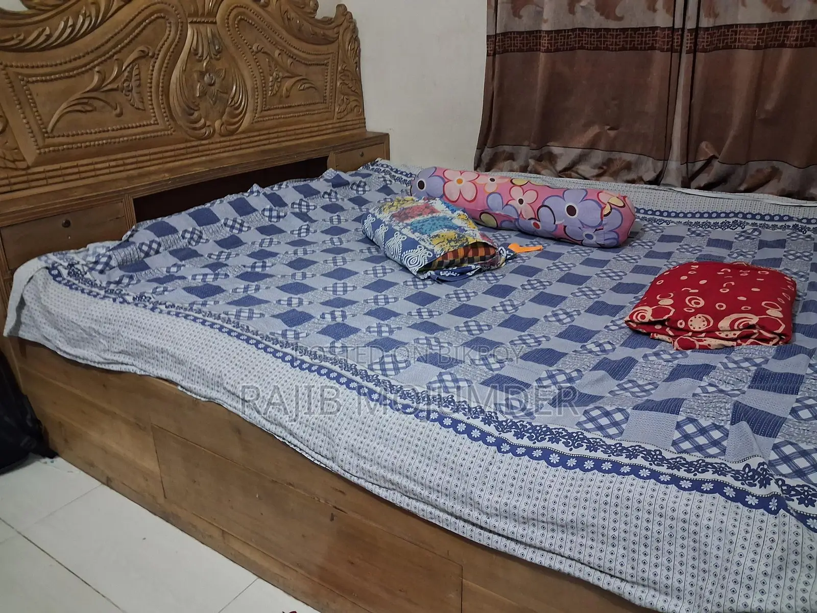 Akashmoni Wood Full Box 6ft x 7ft Bed
