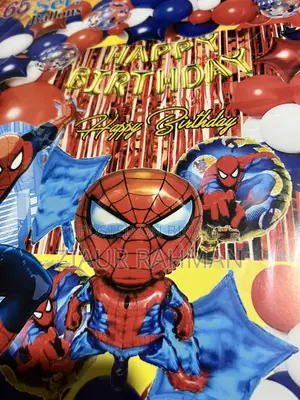 Spiderman 65 picces birthday decoration