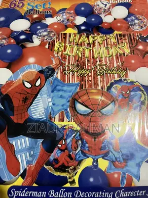 Spiderman 65 picces birthday decoration