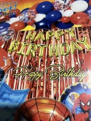 Spiderman 65 picces birthday decoration