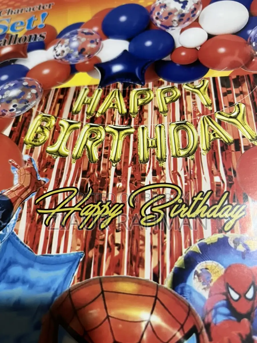 Spiderman 65 picces birthday decoration