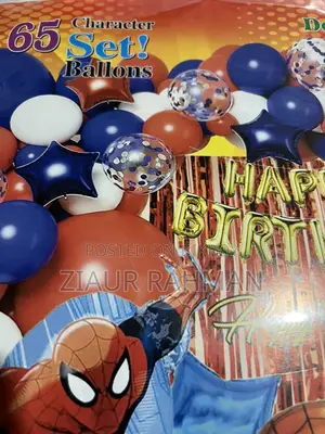 Spiderman 65 picces birthday decoration