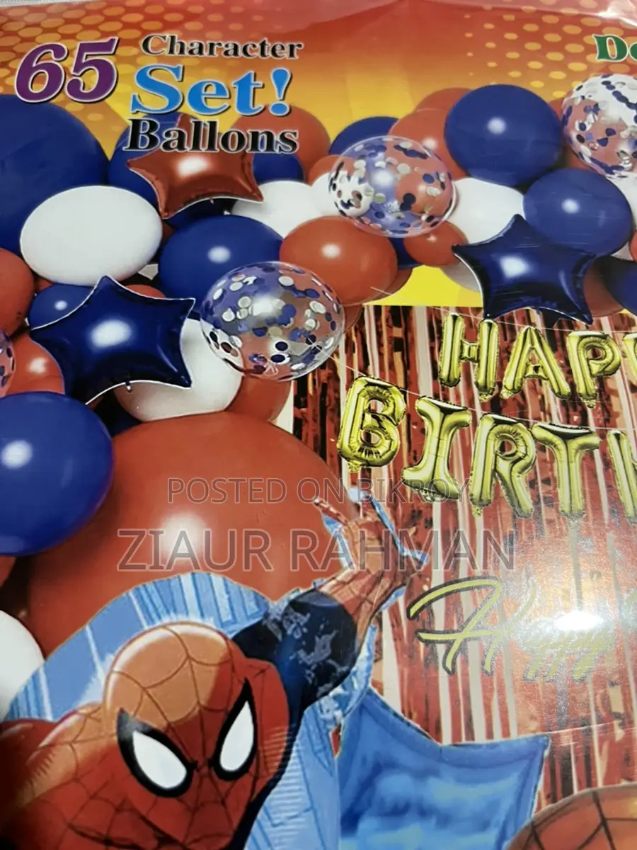 Spiderman 65 picces birthday decoration