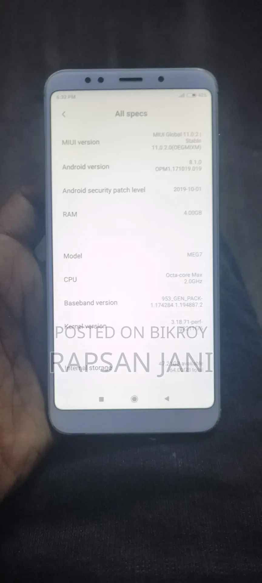 Xiaomi Redmi 5 Plus . (Used)
