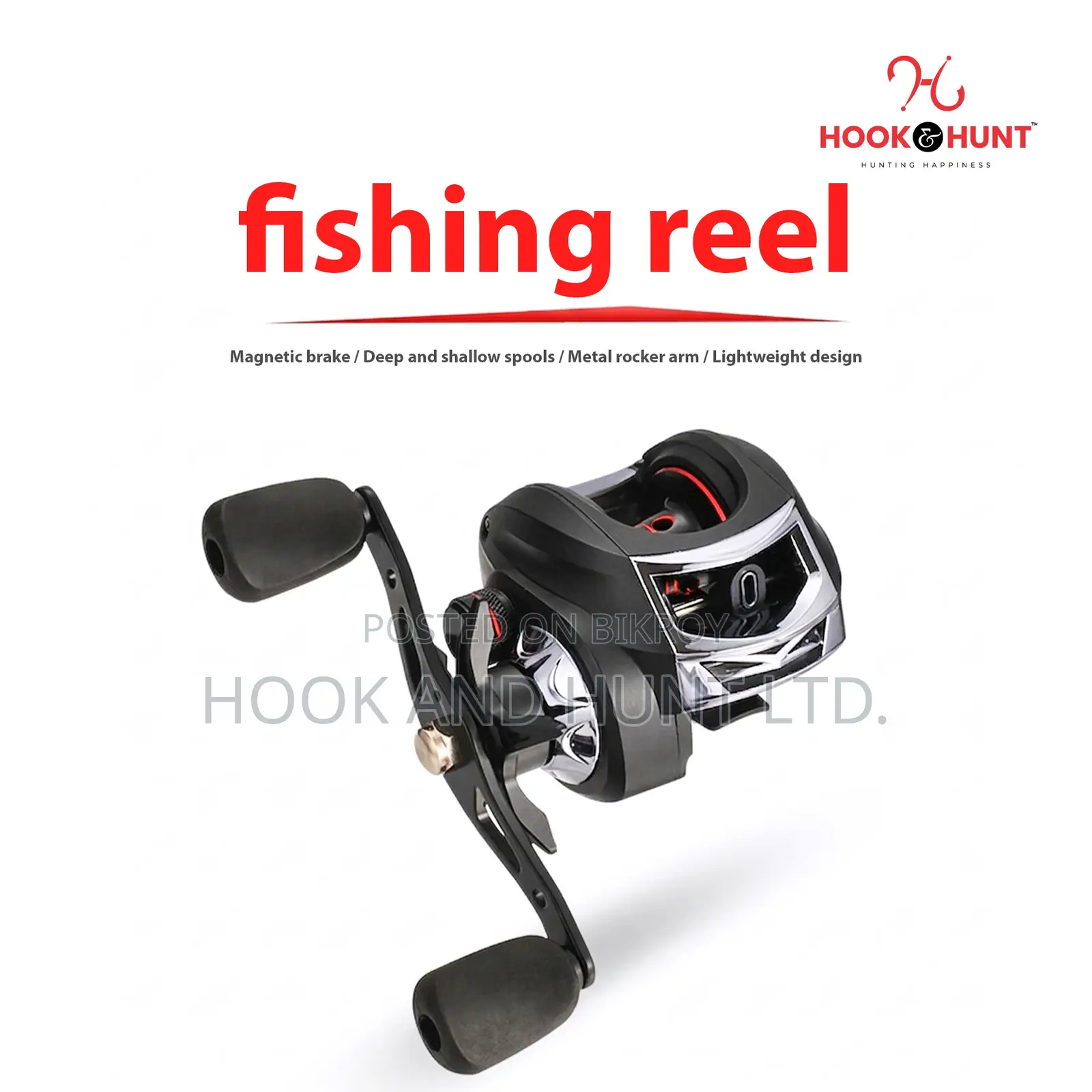 AC200 Water Drop Drum Fishing Reel Black Brown