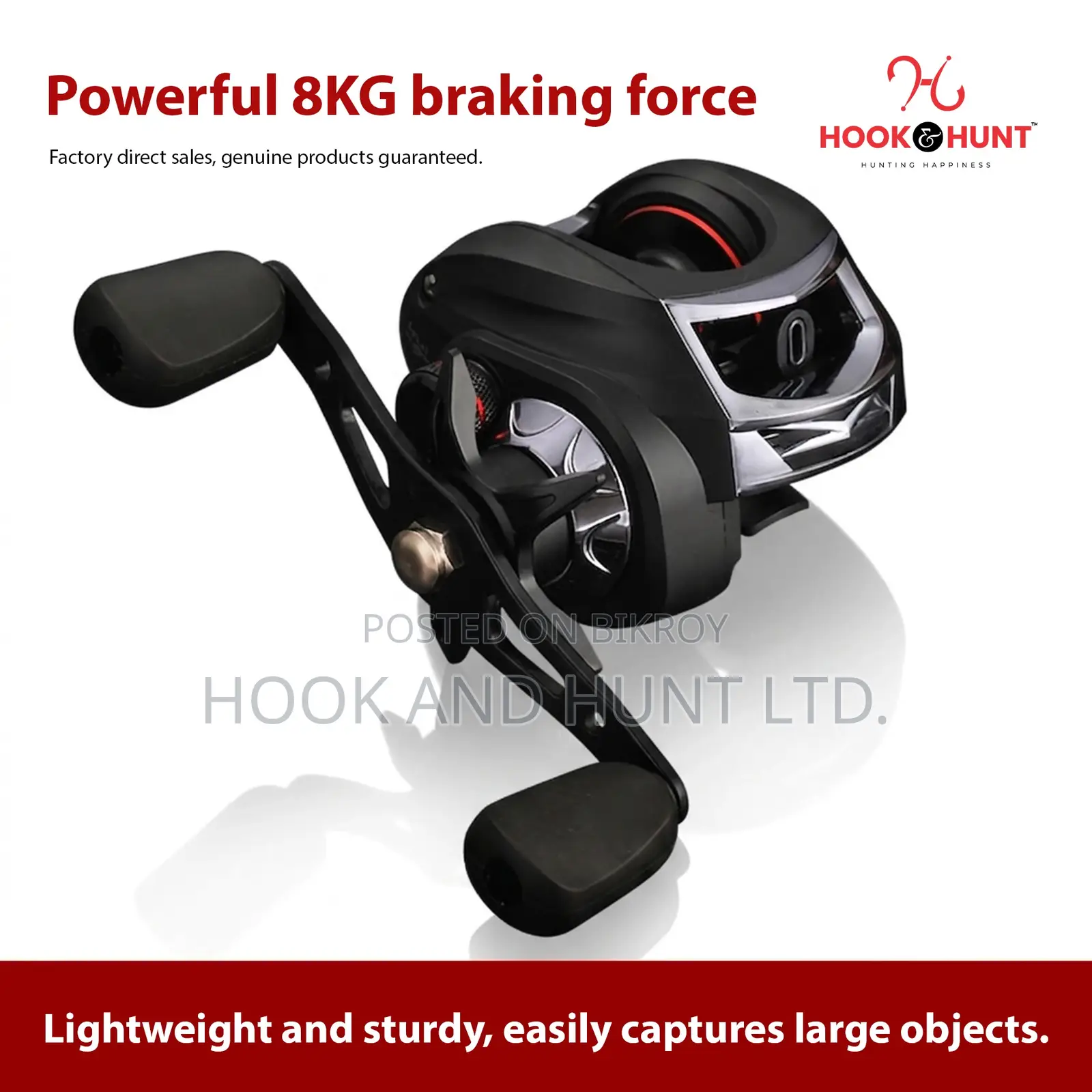 AC200 Water Drop Drum Fishing Reel Black Brown