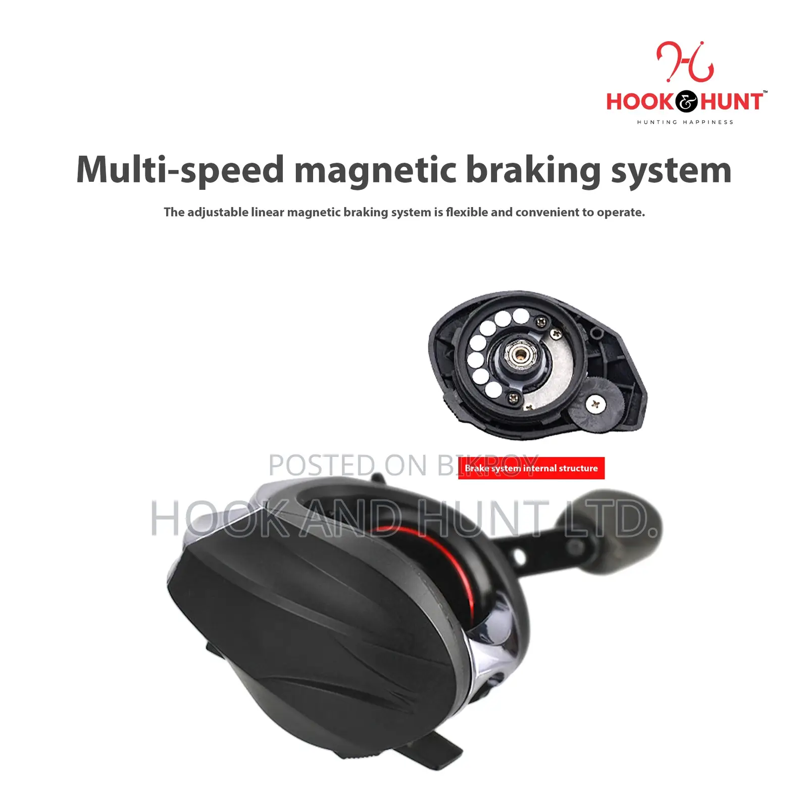 AC200 Water Drop Drum Fishing Reel Black Brown