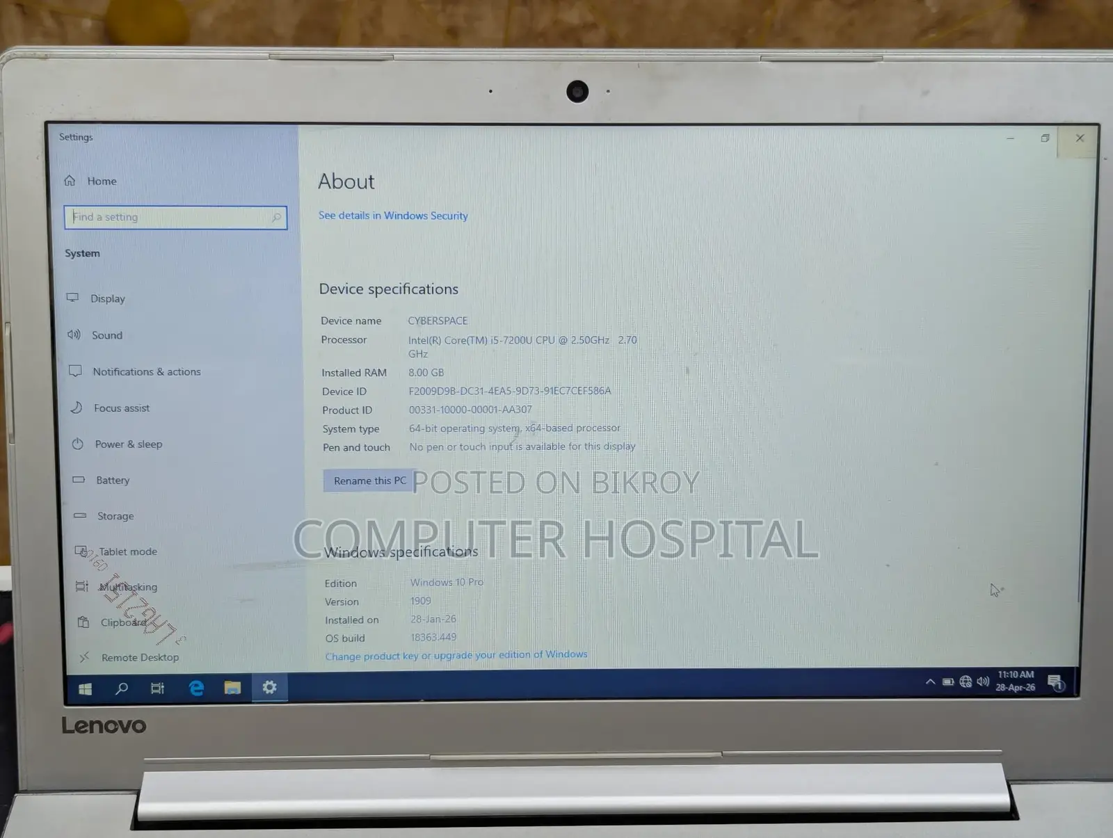 Laptop Lenovo IdeaPad 320 8GB Intel Core I5 SSD 128GB