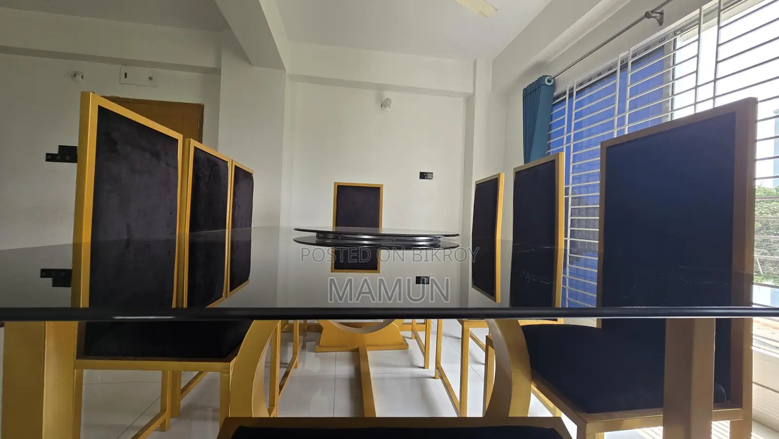 Brand New Golden Colored Stainless Steel Dining Table