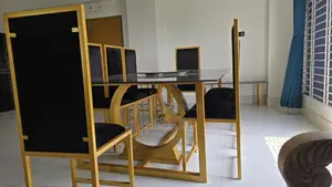 Brand New Golden Colored Stainless Steel Dining Table