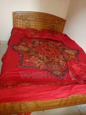 ৫/৭ ফিট আকাশমনি কাঠের খাট, ফুল ফ্রেশ