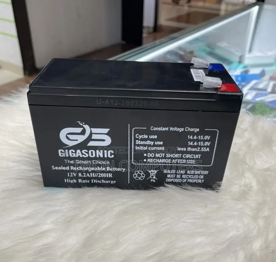 GIGASONIC Rechargeable UPS Battery 12V 8.2AH/20HR