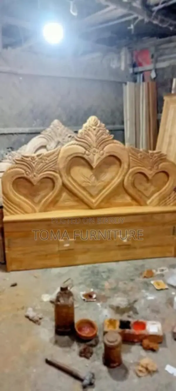 Akashmoni Wood Semi-Box Bed