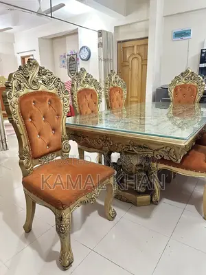 6-Chair Teak Wood Dining Set (Victoria Design)