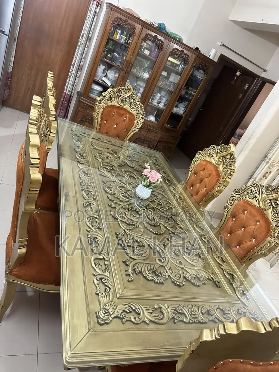 6-Chair Teak Wood Dining Set (Victoria Design)