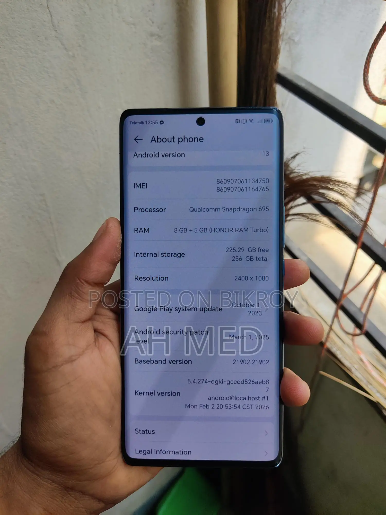 Honor x9a 5g 8+256gb fixed (Used)