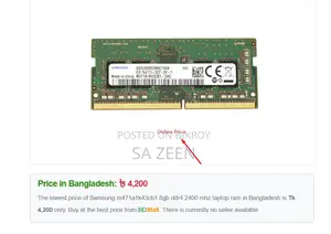 Samsung M471A1K43CB1 8GB DDR4 2400 MHz Laptop RAM