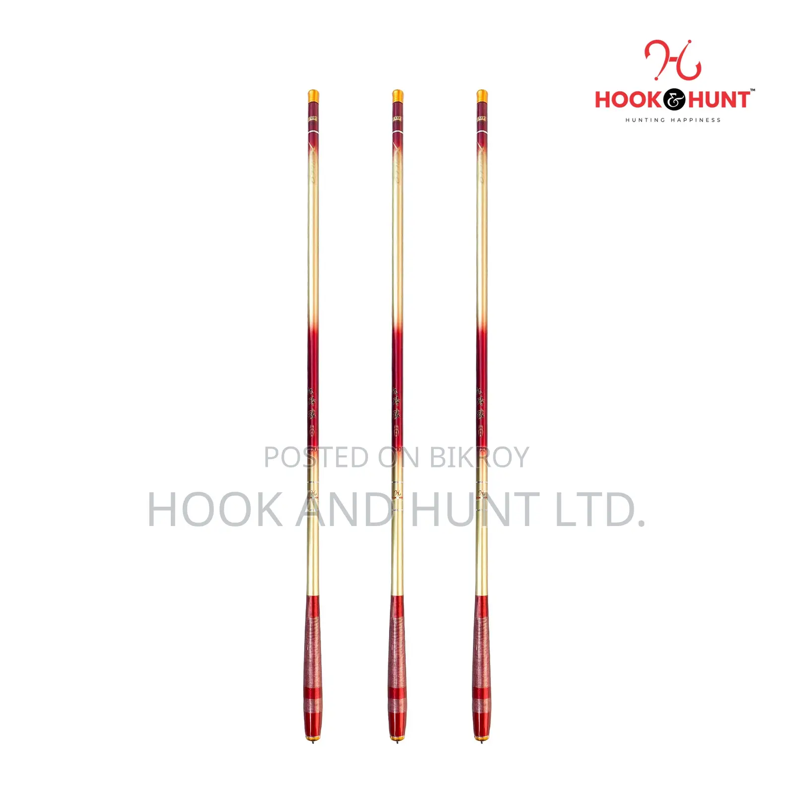 Red Carbon Stream Fishing Rod 300–540cm Ultra Light 37 Action