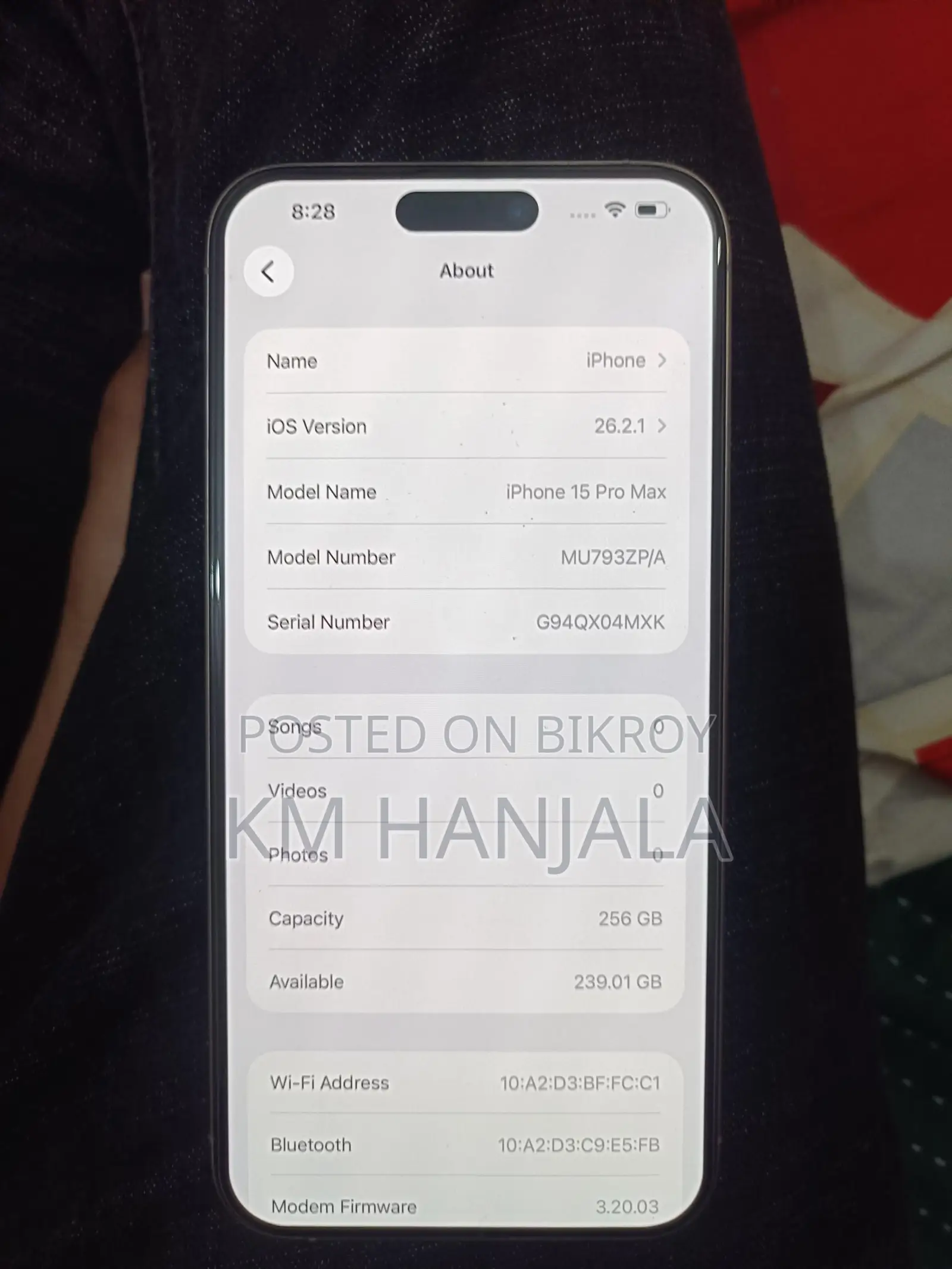 Apple iPhone 15 pro max 256 Singapore (Used)