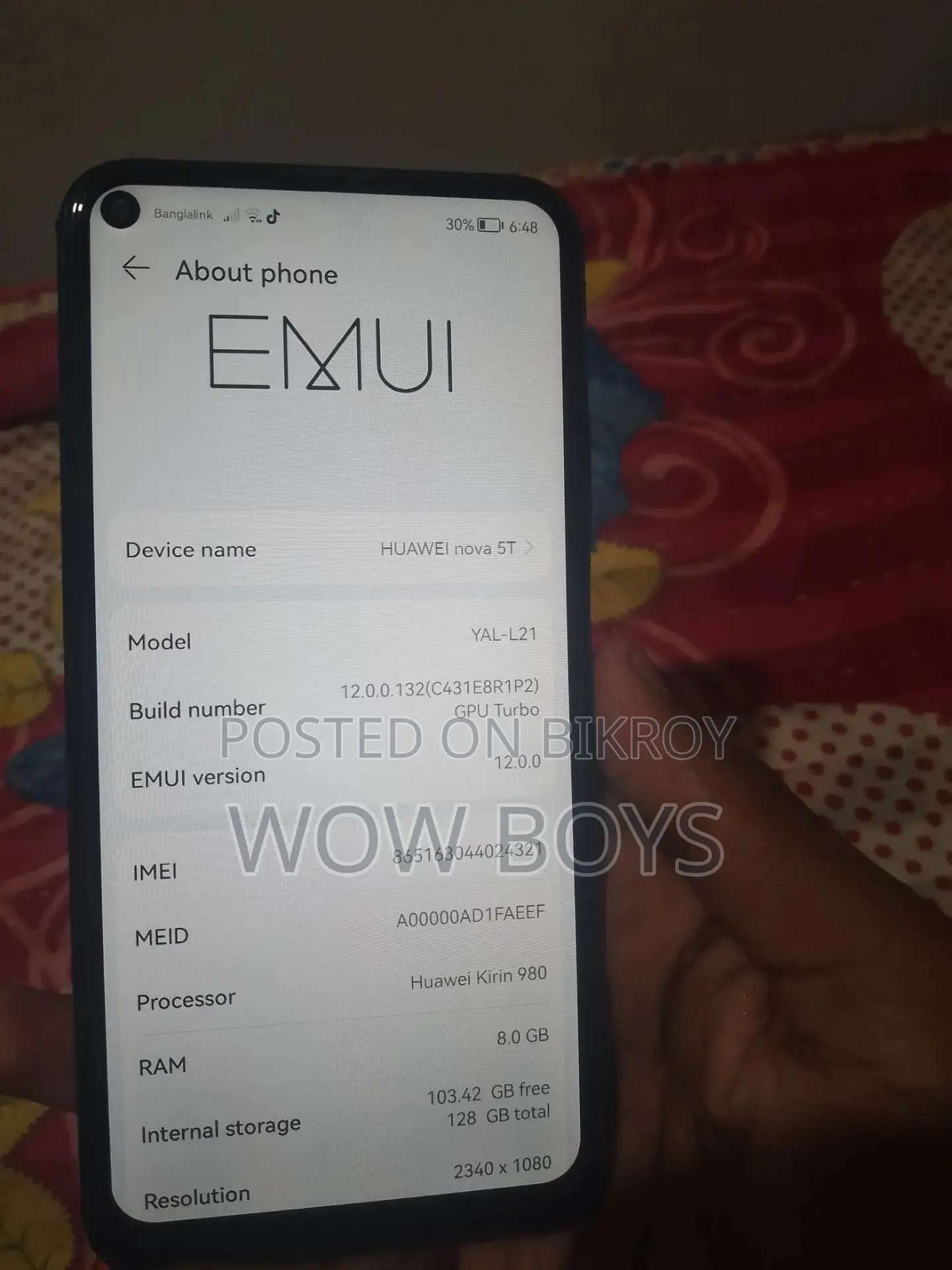 Huawei Nova 5T . (Used)