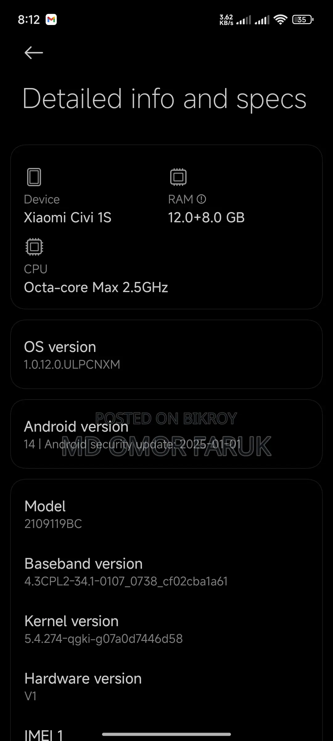 Xiaomi Civi 1s 12/256.GB (Used)