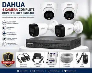 🔒 Dahua Full Color+🎙️ (4 Camera) CCTV Package