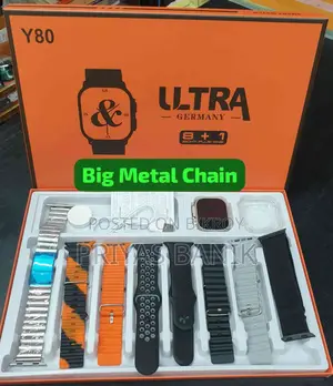 Y80 Ultra Smart Watch 8 Strap + Big Metal Chain