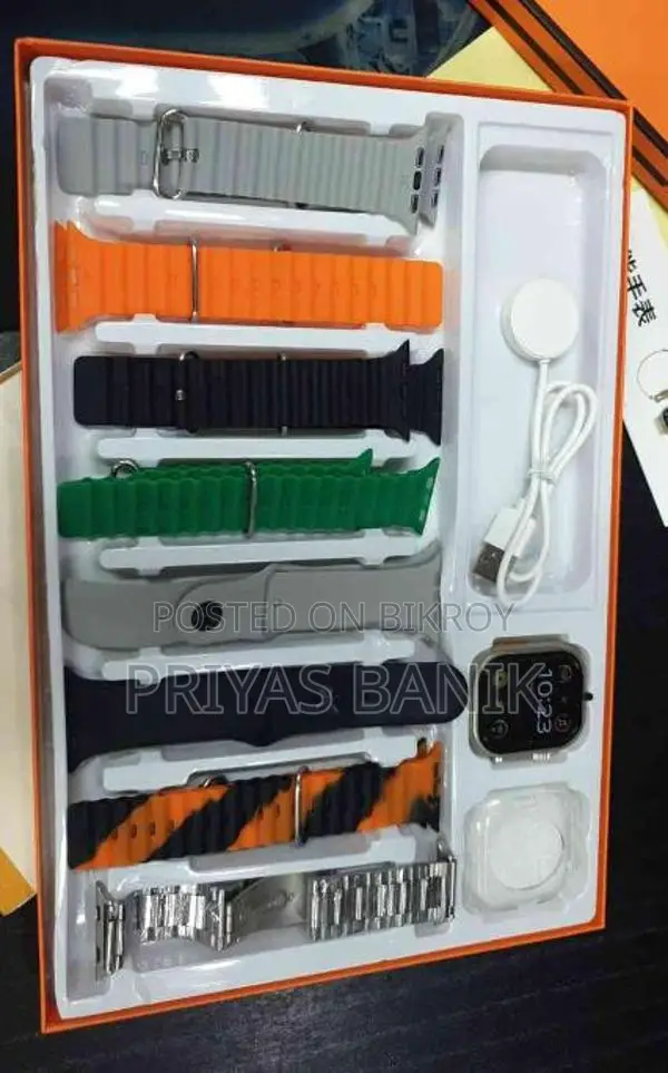 Y80 Ultra Smart Watch 8 Strap + Big Metal Chain –